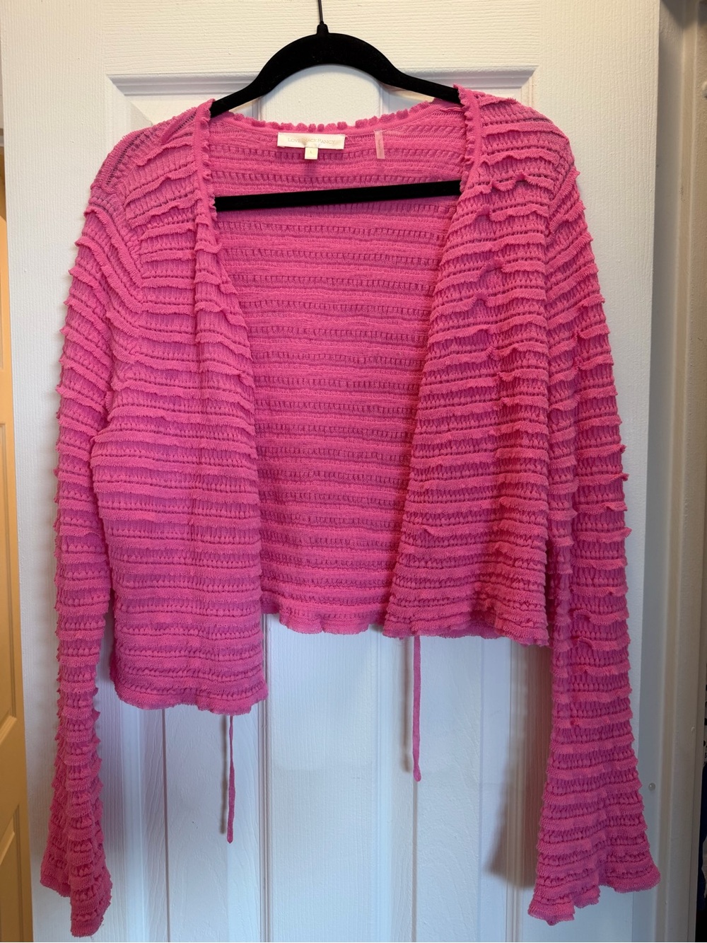 LoveShackFancy Pink Ruffle Cardigan